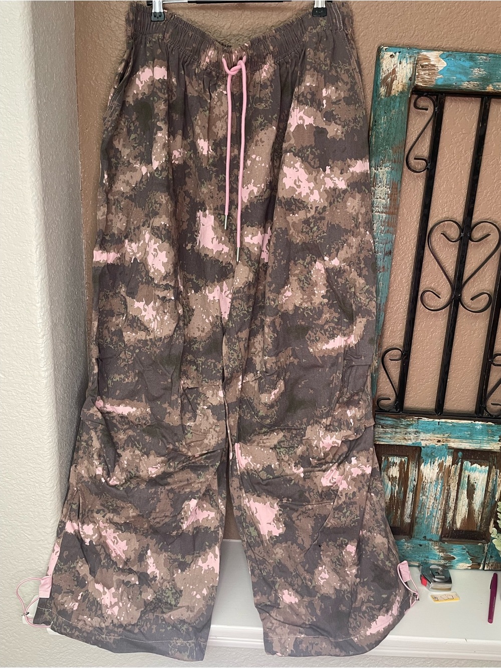 Pink & Brown Camo Cargo Pants